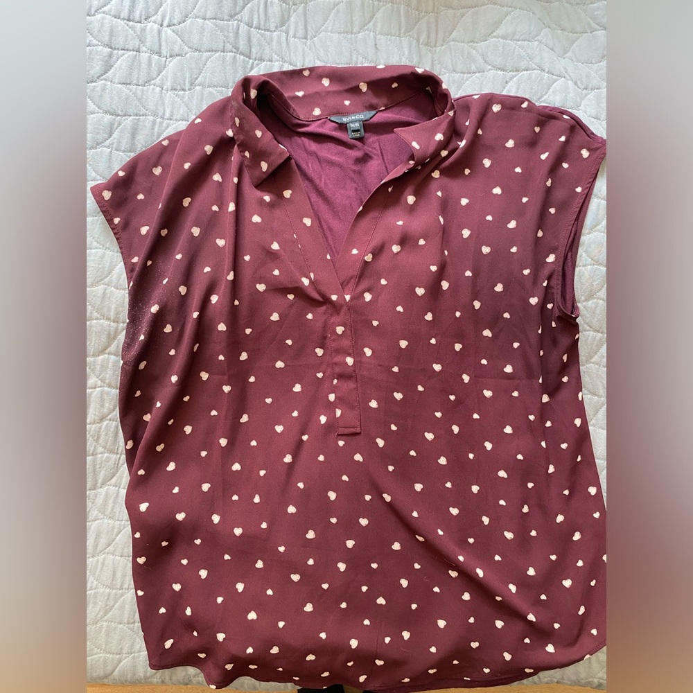 RW & Co | Heart print Dress Top | Size XL